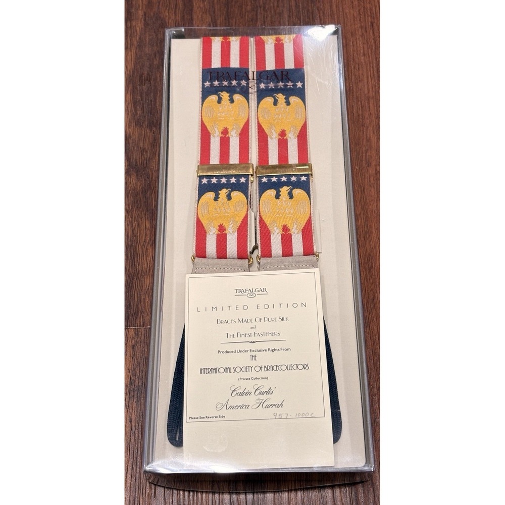 Vintage Trafalgar Braces Suspenders Calvin Curtis America Hurrah New In Box RARE